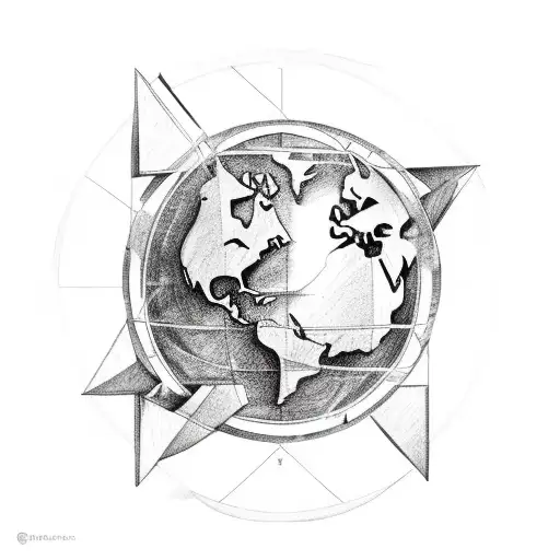 Greek God Atlas Holding The Earth Geometric