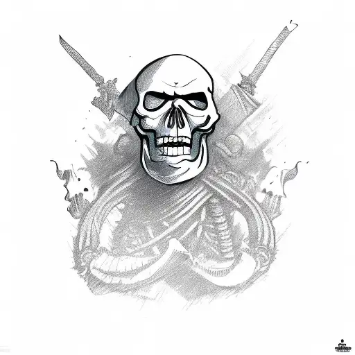 Angry Skeleton Pirate Facing Left