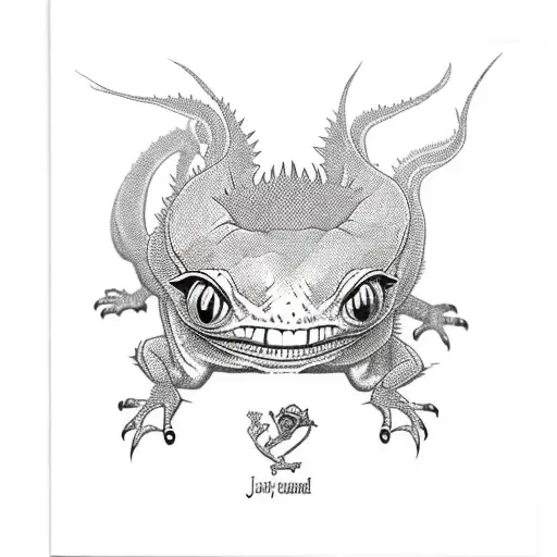 Joker Card That's On Fire With A Crested Gecko Crawling On The Card