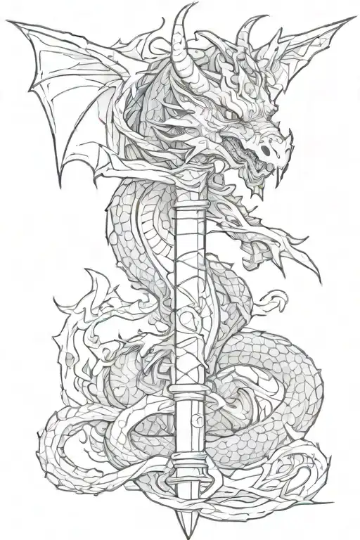 Dragon And Dagger Wrapped