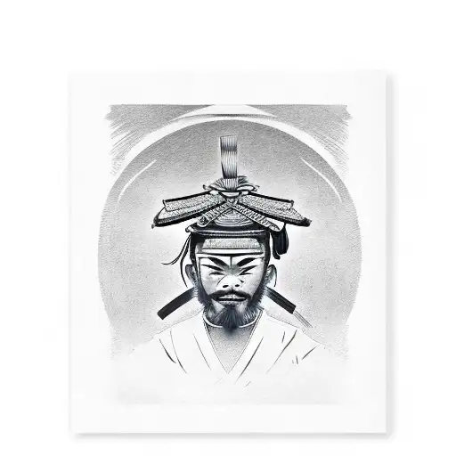 Samurai With Samurai Hat Rest