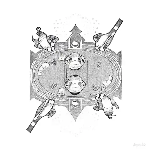 A Sketch-style Poker Hand With Turtles As The Card Suits