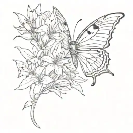 Butterfly Cardinal Flower Intertwined