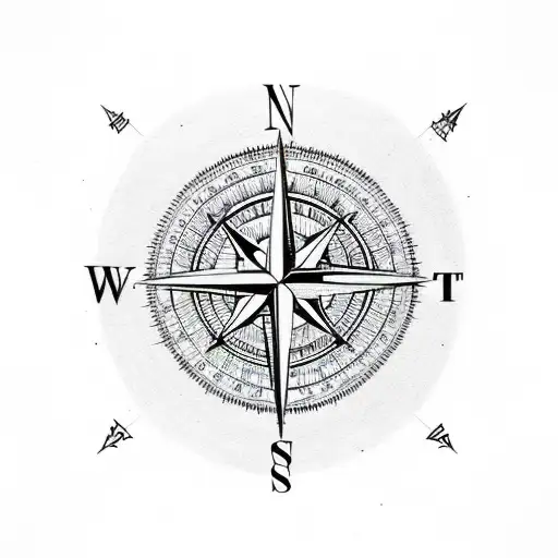 Compass Surrounded By Clouds