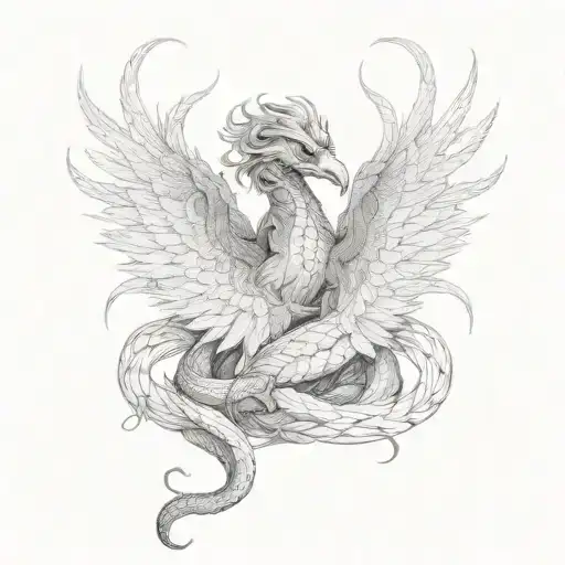 Phoenix Entangled By A Snake