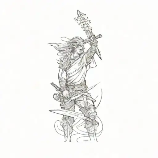 A Man Holding A Sword