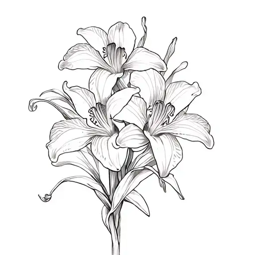 Orchids And Tiger Lilies