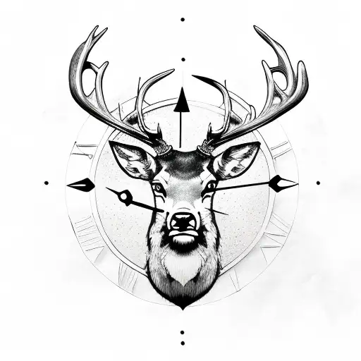 Stag Holding Hammer Clock