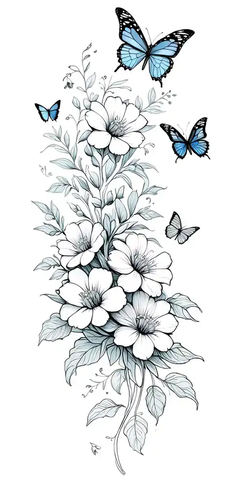 Floral With Butterflies