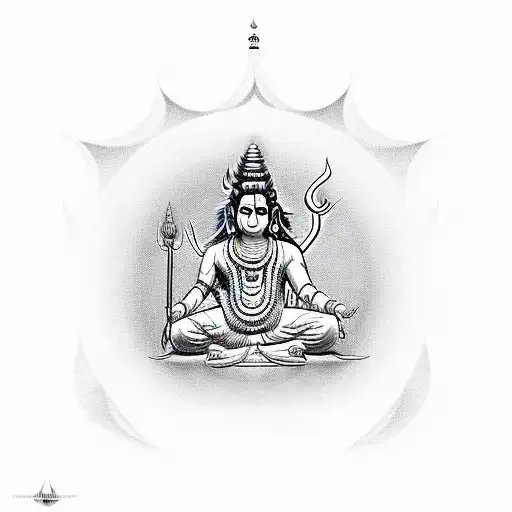 Lord Shiva Symbol With The Name Sai
