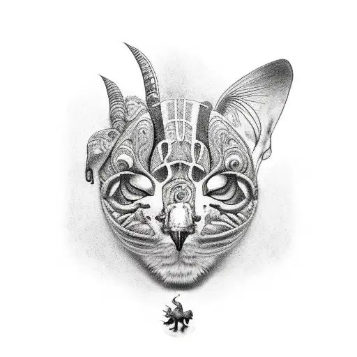 An Intricate Black And Grey Tattoo Of A Veterinarian Surrounded By Various Animals