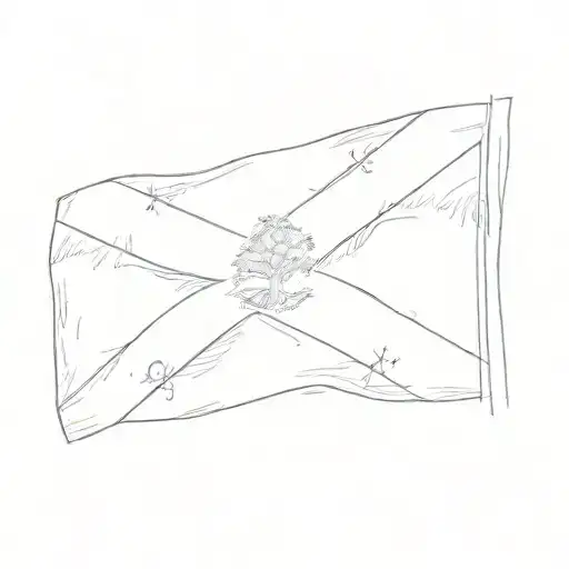 Scottish Flag Waving With Tree Of Life Tree