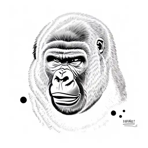 Gorilla Face With A Hq Dialog Balloon On His Mouth