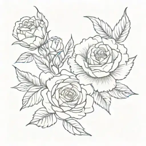 Neda Symbol Made Of Two Flowers - One Rose One Carnation