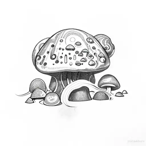 Space With Mushrooms And Herbs