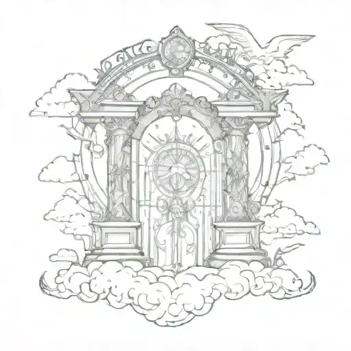 Heaven Gate With Trinity God Sympols Compined