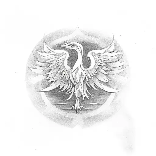 A Phoenix Rising From A Chessboard