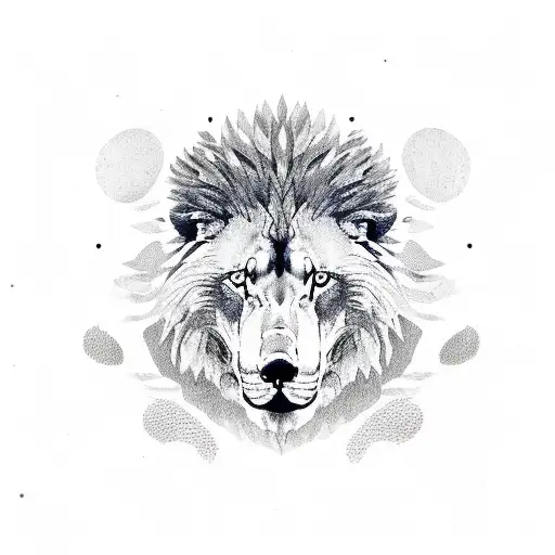 Lion Wolf Bear At A Lake