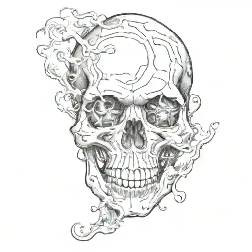 Skull With Smoke Leaving Eyes And Mouth