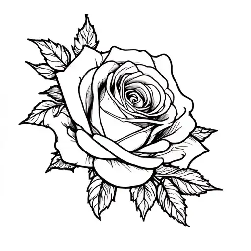 Rose Name In Cursive With Rose Going Thru