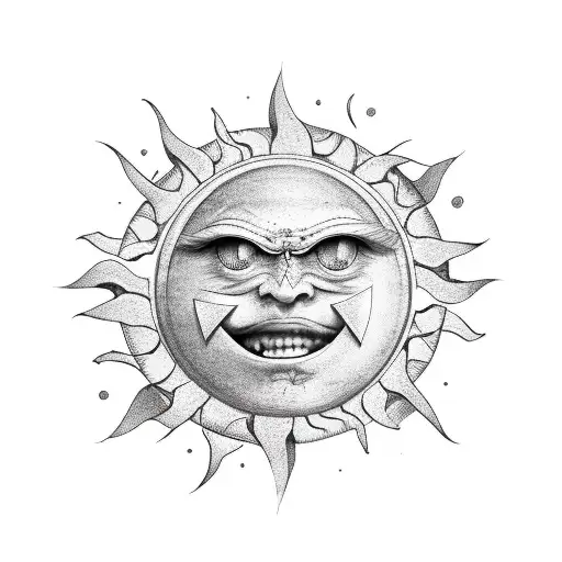 Sun With The Letter K In The Middle