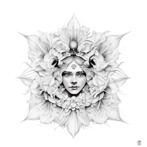 Venus Symbol Made Of Flowers