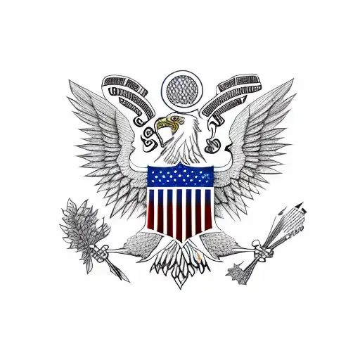 Usa Flag With Austrian Eagle