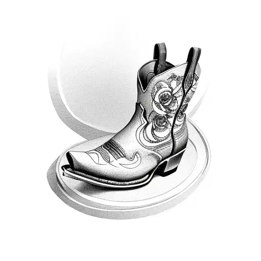 Roses Inside Of A Cowboy Boot Cafe