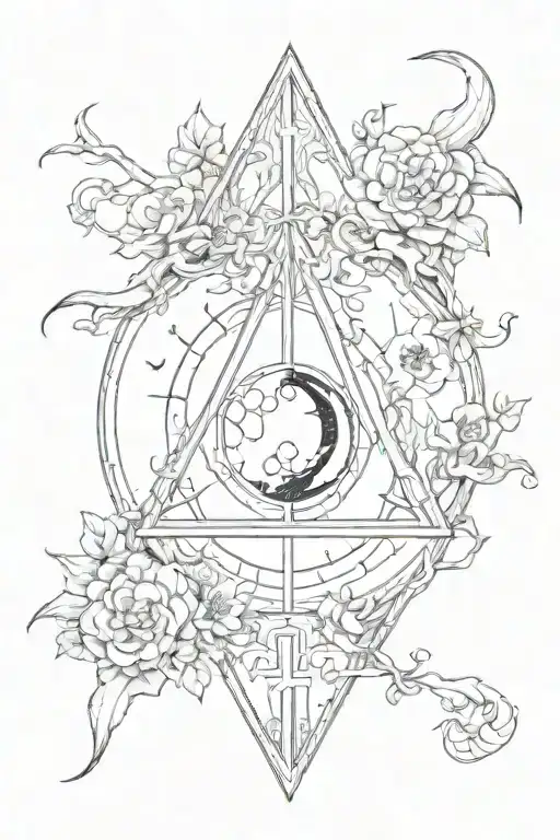 Deathly Hallows And Yin Yang Symbol