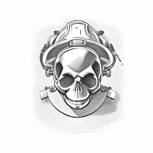 Skull Wearing Firefighter Gear