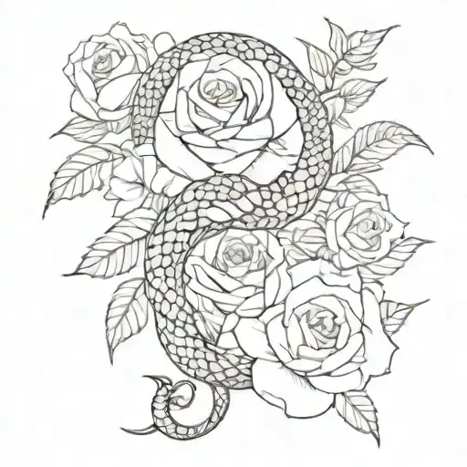 Snake And Roses
