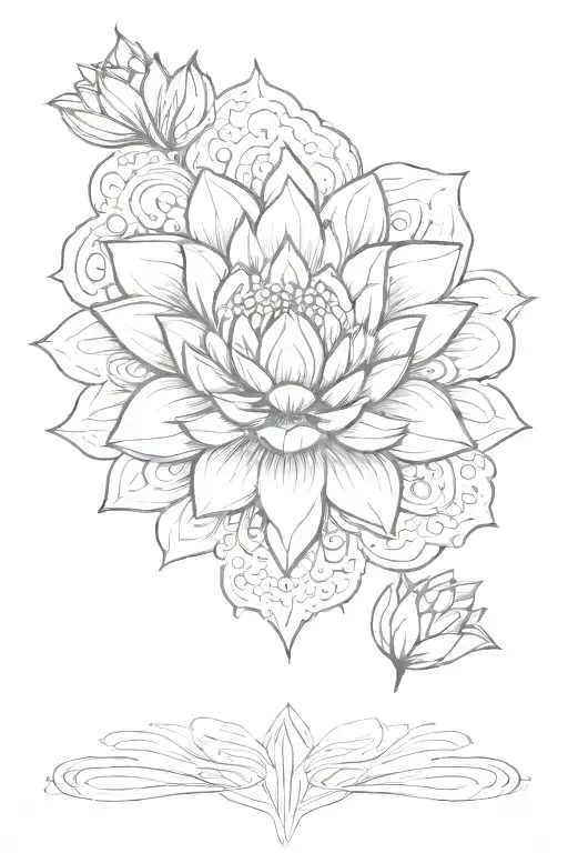 One Lotus Flower In A Mandala