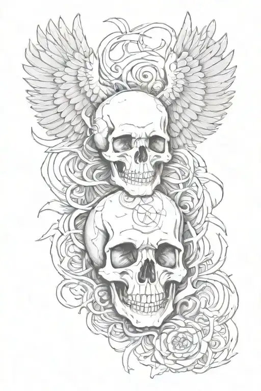 Skull In Eagle's Paws Against Burning Dollars And No Limit Inscription