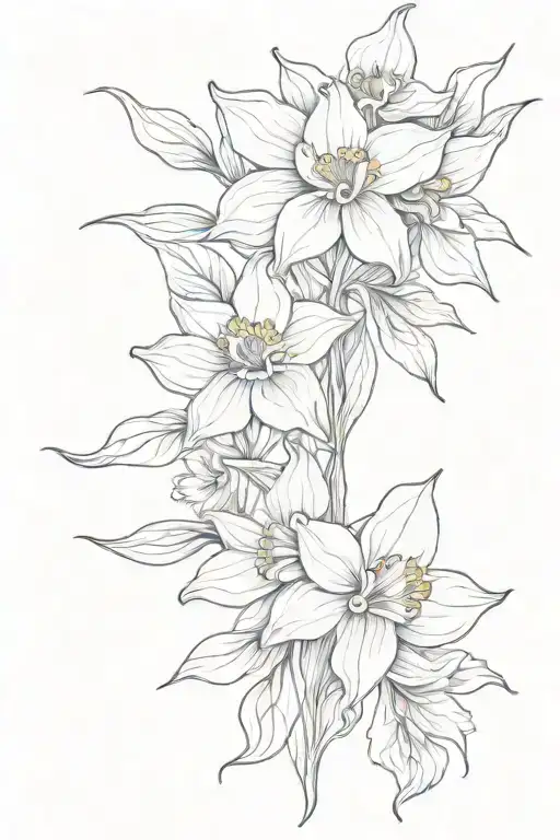 Sister Tattoo That Has A Daffodil And A Gosmoss Flower