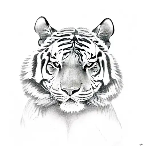 A Driving-themed Tattoo Incorporating A Siberian Tiger And Musical Notes