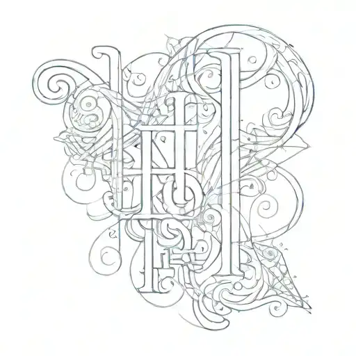 Abstract Of Letters H And R Subtly Incorporated