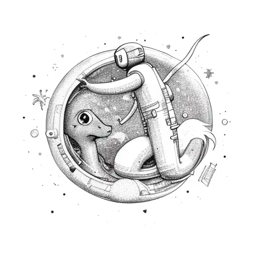 A Marmaid Falling In Love With A Astronaut Touching Their Hands