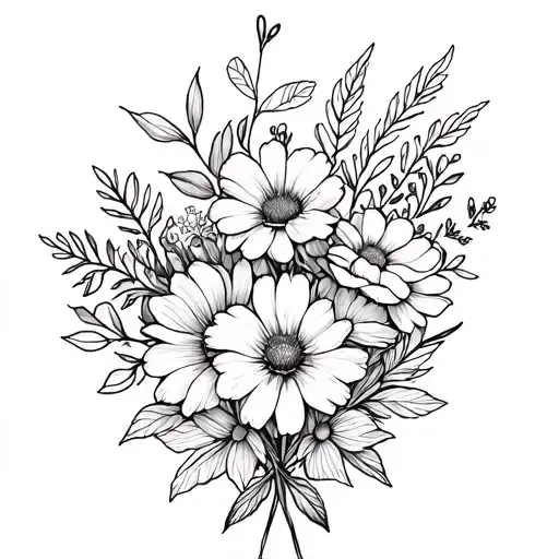 July August November Birth Flower Bouquet