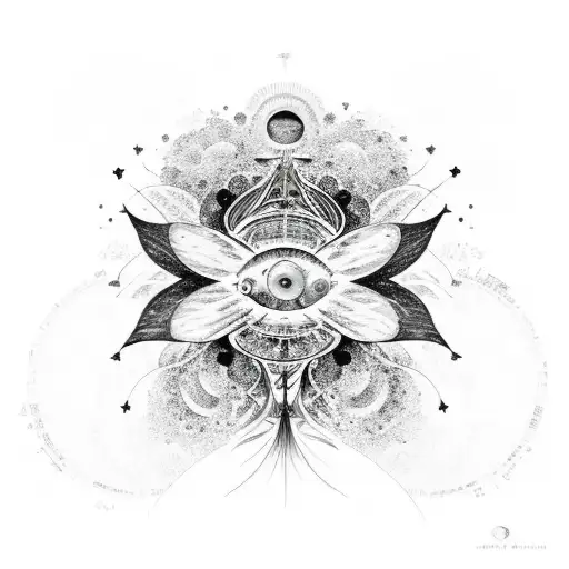 A Celestial Butterfly Surrounded By Moon Phases