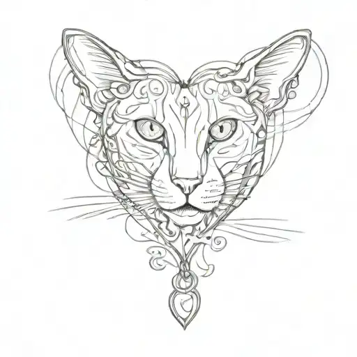 Heart-shaped Pendant With A Photograph Of A Cat And A Rat