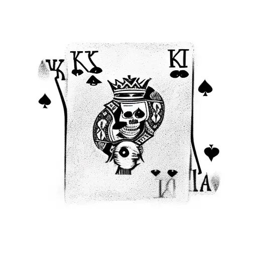 King Of Hearts Playing Card Skeleton Holding Western Revolver