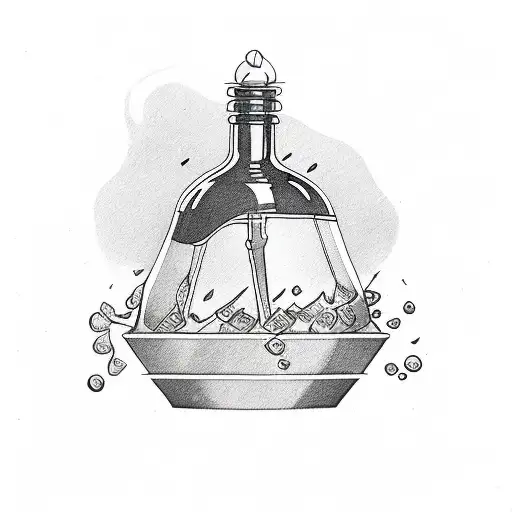 A Negroni Cocktail Dripping Design In Color Red