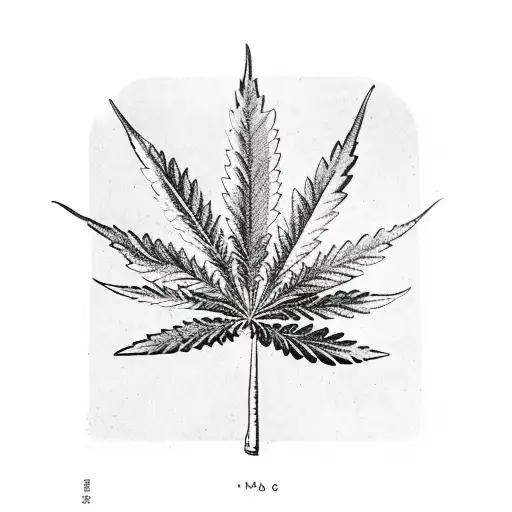 A Sketch Of A Marijuana Plant Growing Out Of A Book About Communism