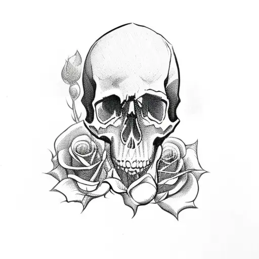 Skull With Roses