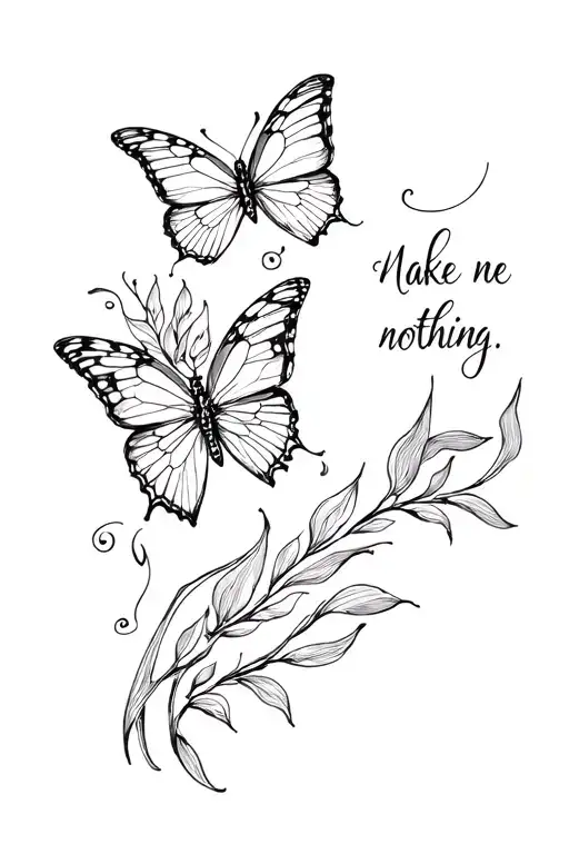 Make Me A Woman Tattoo On The Spine By Putting Smooth Flashes With A Butterfly And The Quote Nothing