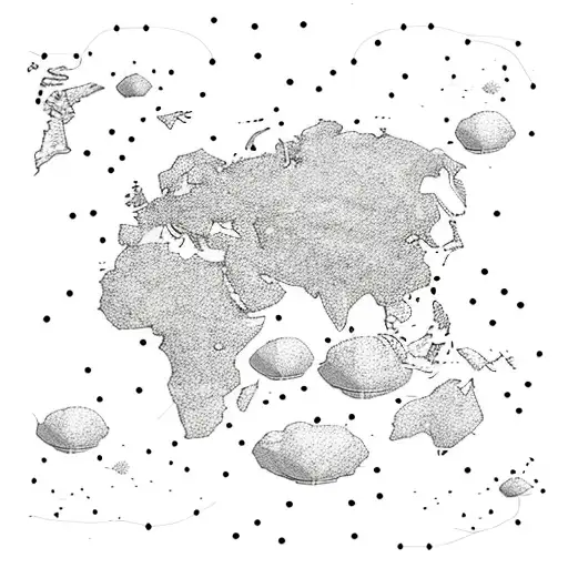 A Minimalist Outline Of A World Map With Dotted Lines Connecting Different Travel Destinations