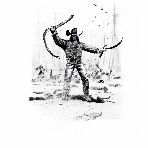 Cowboy Fighting Demons