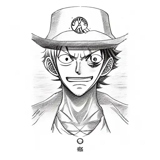 Sketch A Unique Composition Of One Piece Characters Interacting With A Compass