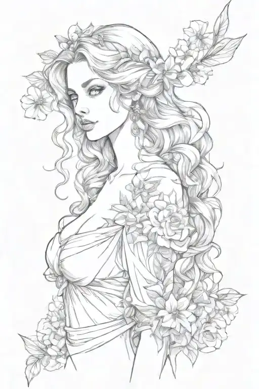 Full Body Aphrodite Realistic Beautiful Girl Shoulder