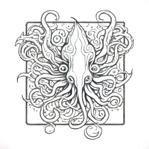 Anime Squid Wrapping Its Tentacles